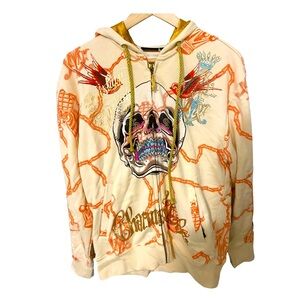 Authentic Christian Audigier "Charmed Life” Hoodie Rhinestones Men’s Size Medium